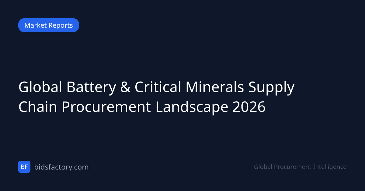 Global Battery & Critical Minerals Supply Chain… | BidsFactory